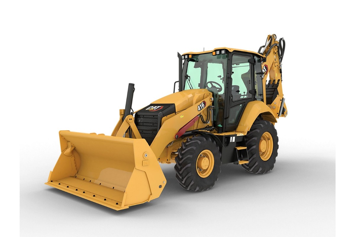 Retroescavadeira Caterpillar 416 disponível para locação pela Helio Energias